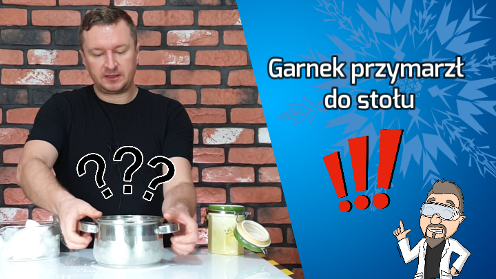 Zimowy eksperyment - Przymarzający do stołu garnek